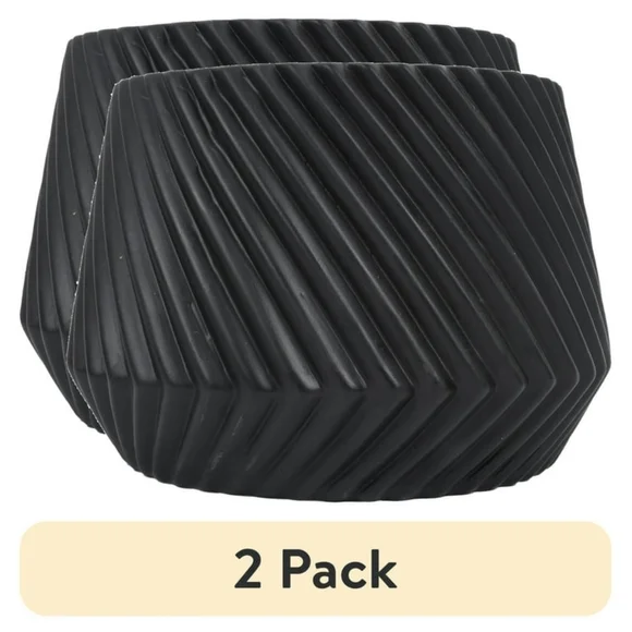 Brand New 2 Pack Matte Black Stylish Planters - Picture 2 of 9